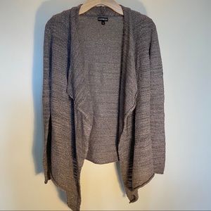 Express cardigan sweater open front brown medium